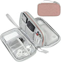 FYY Electronic Organizer, Travel Cable Organizer Bag Pouch Electronic Accessories Carry Case Portable Waterproof Double Layers All-in-One Storage Bag for Cable, Cord, Charger, Phone, Pattern Pink (M)