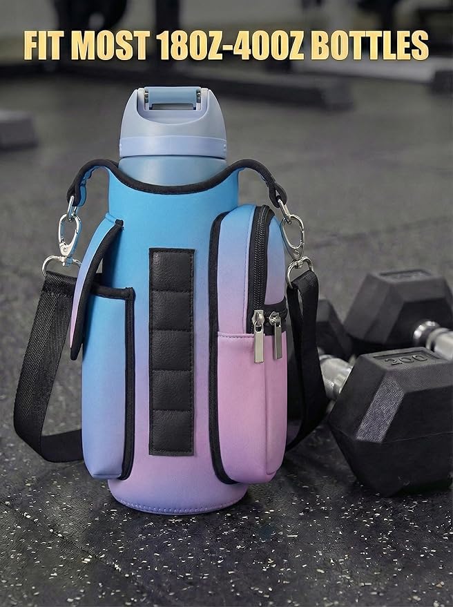 AUPET Magnetic Gym Bag for Men & Women, Small Gym Bag Organizer, Crossbody Magnets Gym Water Bottle Bag Holder Carrier Fits for 18-40oz Owala Yeti Hydro Flask, Workout Pouch for Phone, Keys & Wallet