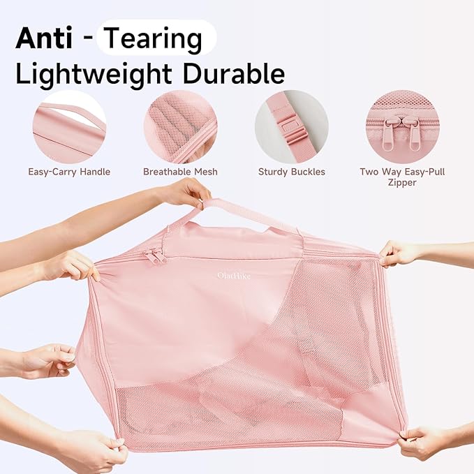 9 Set Packing Cubes for Travel, Gifts for Women Mom,Anti-Tearing Suitcase Organizer,OlarHike Vacation Essentials & Accessories for Cruise Ship