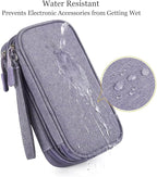 Electronic Organizer Travel Cable Accessories Bag, Electronic Organizer Case, Electronic Accessories Organizer Bag for Power Bank, Charging Cords, Chargers, Mouse, USB Cable, Earphones (Purple)