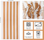 COTTON CRAFT Oversized Beach Towel - 2 Pack 35 x 70 inches XL Beach Towel - 100% Cotton Velour - Big & Huge - Thick Plush 450 GSM Super Soft Luxury Towel - Pool Picnic Bath - Cabana Stripe Linen