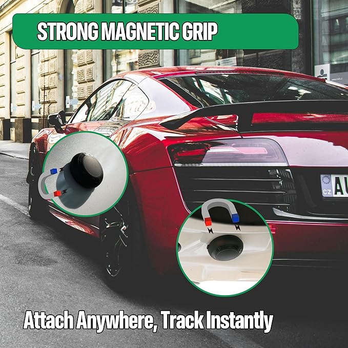 Magnetic Hidden GPS Tracker for Vehicles – 365 Days Battery Life, No Subscription, Car Tracker Device Hidden (Android Tracker)