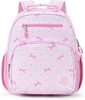 mibasies Girls Backpack 5-8: Lightweight Kids Backpacks for Girls - Girl Bookbag for Elementary School - Polka Dot Bow Pink