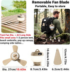 Camping Fan with Light & Remote, Portable Ceiling Fan for Tents, Canopy, Beach, RV, Car, Camper & Outdoor, Wireless Rechargeable Hanging Pop up Tent Fan - 3 Speed Breeze & Timer, 10.63 Inch