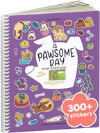 Dog 300+ Kids Sticker Book by Cupkin, Pawsome Day, Toddler Airplane Travel Coloring and Sticker Book, Road Trip Essentials, 8 Coloring Pages 8 Side by Side Scenes for Ages 2–8 Years