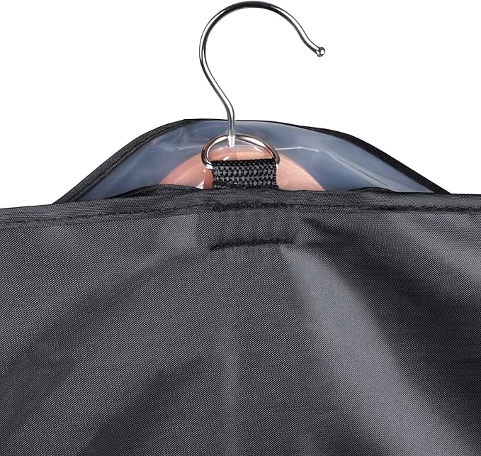 Univivi Garment Bag 60 inch Lightweight Suit Bags for Closet Storage, 8 Pack Garment Bag for Dresses Long with Zipper and Eye-Hole Carry Handles for Folding for Tuxedos Coats Dresses, Black