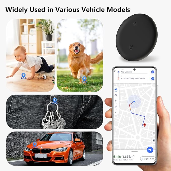 Mini Hidden GPS Tracker for Vehicles – Magnetic Waterproof Real‑Time Locator – Apple Find My Compatible, No Monthly Fee, Long Battery Life – Cars, Pets, Kids, Assets