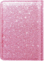 Passport Holder Cover,Traveling Passport Case Cute Passport Wallet for Women,Peach Glitter
