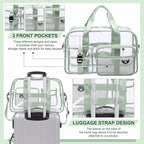 Abbylike Clear Bag Large Heavy Duty Tote for Stadium Events 20" Duffle Transparent Gym Bag for Sport Event Travel Makeup Work
