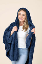 EverSnug Travel Blanket & Pillow 68x42 - Premium Ultra-Soft Microfleece 2 in 1 Compact & Packable Flight Blanket with Soft Bag Pillowcase, Hand Luggage Sleeve and Backpack Clip (Navy Blue)