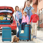Luggage Sets, 2 Piece Carry on Luggage Set with Travel Bag, 2 Piece Expandable Spinner Hardshell Suitcase with TSA Lock, Back to School Suitcase, Women Men (Blue, 20/24 inch+Cosmetic Case)