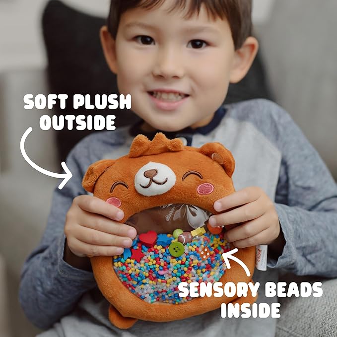 Chuckle & Roar Sensory Seek & Find Scavenger Hunt Bear – Plush Travel Toy with Hidden Objects, 40 No-Reading Challenge Cards, Sensory Activity for Focus & Calm, Toddler Gift Ages 3+