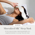 Nodpod Mineralized Silk Gentle Pressure Sleep Mask - Strap-Free, Light-Blocking Design for Sleep, Travel & Relaxation - Weighted Eye Pillow, Machine Washable (Pearl)