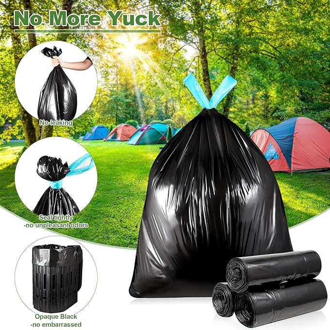 Portable Toilet Bags with Poo Gel Set, 8 Gallon Camping Toilet Bags with Absorbent Gels, Waste Bags, Leak-Proof Trash Bag for Camping Potty, Traveling