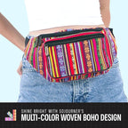 Fanny Pack Belt bag - Crossbody Waist Bag for Men or Women - Hands-Free, Waterproof Large Bumbag for Hiking, Running, and Travel (Orange Vert)