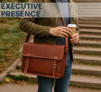 RUSTIC TOWN Leather Messenger Bag for Men Women - Full Grain Leather Laptop Satchel Office Shoulder Bag