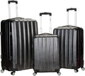 Rockland Santa Fe Hardside Spinner Wheel Luggage Set, Carbon, 3-Piece Set (20/24/28)