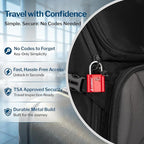 Forge Small TSA Approved Luggage Locks: Ultra Secure Dimple Key Travel Locks Alloy Body, for Luggage, Travel Cases, Backpacks, Red 4 Pack.