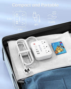 UK Travel Plug Adapter with USB C, 6FT Extension Cord, US to UK Ireland Plug Adapter Type G Travel Adapter with 3 Outlets 3 USB Ports for Scotland London England British Irish Kenya Dubai Travel