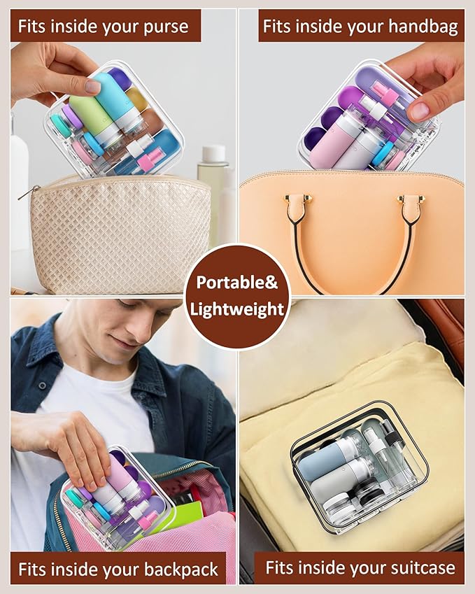 20 Pack Travel Bottles for Toiletries, Original Patented, TSA Approved Travel Size Containers, Leak Proof Silicone Shampoo and Conditioner Bottles Women & Men, Airplane Cruise Essentials, Macaron