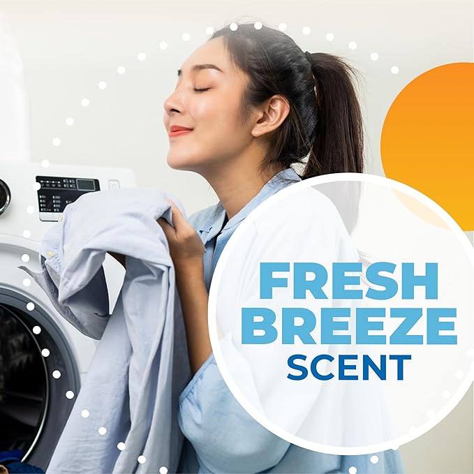 ARM & HAMMER Power Sheets Laundry Detergent, Fresh Breeze Scent, Dissolves in All Wash Temps, Lightweight and Travel-Ready, 60ct, Up to 120 Small Loads (Pack of 6)