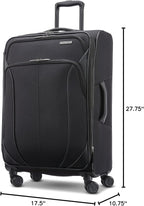 American Tourister 4 KIX 2.0 Expandable Softside Luggage with Spinner Wheels, 24 SPINNER, BLACK