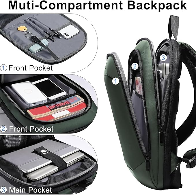 Slim Laptop Backpack for Men,Waterproof Expandable High Tech Business Work Backpack for Men and Women15.6 Inch Lightweight Anti-theft Travel Backpack Durable College Casual Daypack Computer Laptop Bag