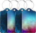 Luggage Tags for Suitcases, 4 Pack Cute PU Leather Suitcase Tag Identifiers TSA Approved with Stainless Steel Loop and Address Card for Baggage Tag for Travel Essentials Starry Sky, by Chelmon