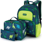 mommore Kids Backpack for Boys Girls 4-8 Kindergarten Elementary School Backpack with Lunch Box - 15” H Fit Folder