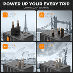 TESSAN Universal Travel Adapter, 35W International Plug Adaptor with 3 USB C and 2 USB A Charging Ports, Worldwide Power Outlet for US to European EU UK AUS Ireland(Type C/G/A/I)