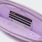 Pander Everywhere Belt Bag for Women, 5 Zipper Pockets Nylon Crossbody Fanny Pack Purse (Lilac Purple).