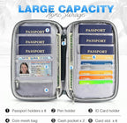 TOPBAG Passport Holder Family, Women Rfid Blocking Passport Wallet, Travel Document Organizer for Premium Wallets, Waterproof Passport Holders Bag for Women & Men Traveling, Credit Cards Case