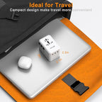 VYLEE PD100W GaN Universal Travel Adapter, International Power Adapter in One, 3 USB C & 1 USB A & AC Outlet, Travel Adapter Worldwide Plug Adapter with USA EU UK AUS Plugs (White)