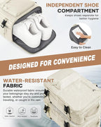 Large Travel Gym Backpack Women Carry On Backpack Flight Approved Hiking Waterproof Rucksack Casual Daypack Laptop bags airplanes Shoes Compartment Personal Item Travel Weekender Bag Essentials Beige