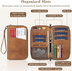 Fintie Family Passport Holder Wallet, RFID Blocking Travel Document Organizer Clutch Bag Credit Cards Case Cover for Women Men