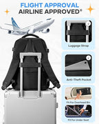 coofay Black Travel Backpack Carry on Flight Approved Mochila De Viaje Personal Item Backpack for Airlines Frontier Airlines Personal Item Bag Large Backpack for Travel Backpacks for Men Women