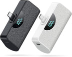 [2-Pack] Mini Portable Charger 5200mAh Power Bank,3A PD USB C Cell Phone Portable Power, LCD Display Battery Pack Compatible with iPhone 17/17 Air/16/16 pro/15/15 pro Max/Android/Samsung/Moto/LG etc