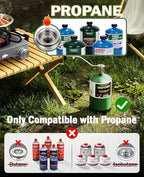2 Propane Burners Camping Stove, 30,000 BTU Folding Camp Stove with Windproof Grates and Frying Pan,Portable Camping Stoves with Carrying Bag,Camping Essentials for Tailgating/Grilling/Coffee,Titanium