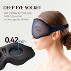 Sleep Mask for Lash Extensions - Blackout Eye Cover, 3D Contoured Sleeping Mask for Side Sleeper, Soft Memory Foam, Eye Masks for Travel, Airplane, Night(Cloud Black, Cloud Blue)