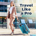 BlueCosto - Luggage Tags - Black, 50 Pack - Suitcase Tags with Name ID Card & Heavy-Duty Metal Wire Loops - Bright Colored PVC Identifiers for Travel Baggage - Backpack Name Labels