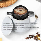 Pour Over Coffee Maker, Manual Drip Coffee 250ml Cup with Stainless Steel Mesh Filter, to Clean for Home,Office, Travel, Camping, Portable Coffee Kit (White)