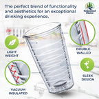 Homestead Choice 16oz Insulated Tumblers Plastic Keeps Drinks Cold & Hot, 4pack Double Walled Clear Insulated Drinking Glasses Cup, BPA-Free, Reusable, Camping, Travel, Kitchen, Party