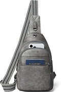 LATMAP Sling Bag For Women Faux Leather Small Casual Daypack Backpack Fanny Pack Crossbody Chest Bags Purse