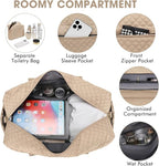 Travel Duffle Bag Weekender for Women - Carry-On Overnight Bag Personal Item Bag with Shoe Compartment & Wet Pocket Large Weekend Tote Bags with Toiletry Bag Hospital Bags for Labor and Delivery