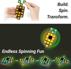 TOSY Magnet Fidget Spinner Glow - 16 Blocks, 3in1 Toy: Transformable Fidget Spinner, Infinity/Puzzle Cube, Easter Basket Stuffers Gift for Kids/Adults, Glowing STEM Sensory Stress Relief