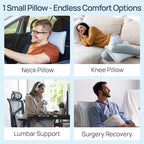 fulocean Small Cooling Memory Foam Pillow for Travel & Camping, Compressible Adjustable Pillow for Medium Firm Neck Knee Lumbar Support,Washable, Ideal Sleeping, Car, Airplane, Backpacking, Gifts