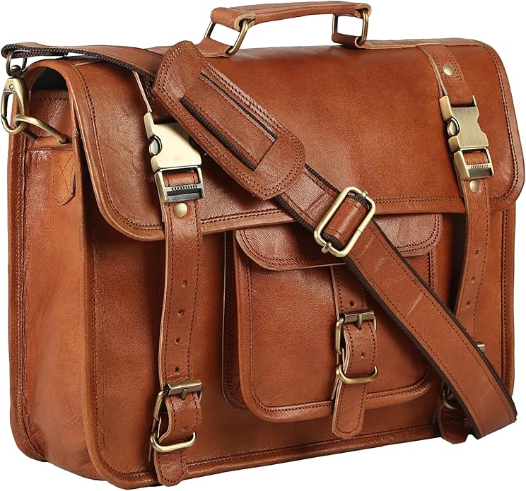 Brown Leather Messenger Bag for Men, Laptop Bag, Crossbody Bag, Handmade Leather Satchel Shoulder Bag