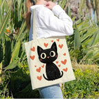 ANNA QUEEN Cat Tote Bag Shoulder Bag Handle Bag for Gym Yoga Picnic Beach Kitchen Reusable