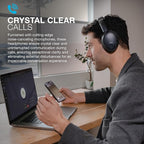 JLab, JBuds Lux ANC, Over Ear Headphones, Active Noise Cancelling, Bluetooth, Spatial Audio, Graphite