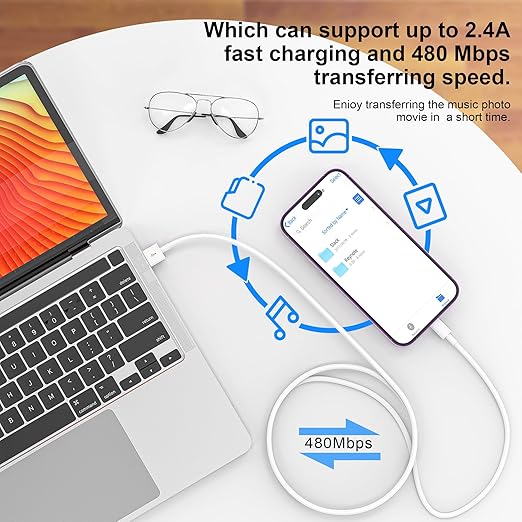 2PACK for iPhone Charger 6FT,Lightning Charging Cable,for Apple Certified Cord for iPhone 14/13/12/11 Pro/X/Xs Max/XR/8 Plus/7/6s/SE/5c/5s,for iPad Air/Mini USB Charge 6Foot